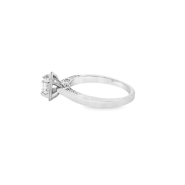 14K White Gold Princess Diamond 0.49ctw Halo Engagement Ring Image 4 Jo & Co. Jewelers Hardy, VA