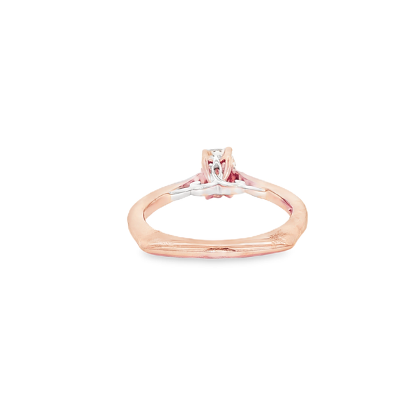 14K Rose & White 0.72ctw Oval Diamond Euroshank Solitaire Engagement Ring Image 3 Jo & Co. Jewelers Hardy, VA