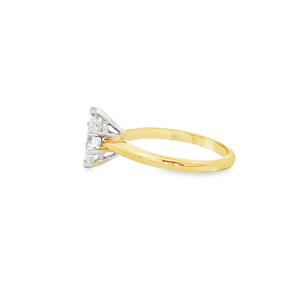 14K Yellow & White 0.85ctw Marquise Diamond Solitaire Engagement Ring Image 4 Jo & Co. Jewelers Hardy, VA
