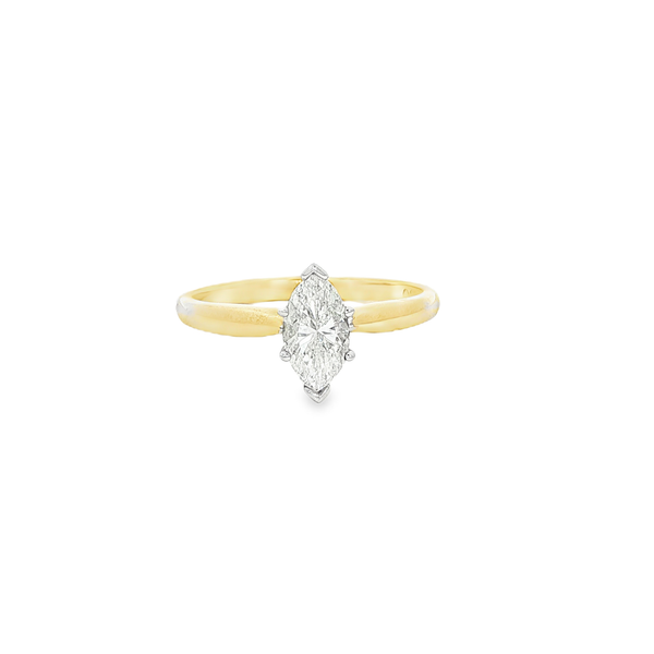 14K Yellow & White Gold Marquise Diamond Solitaire Engagement Ring – 0.73Ct Jo & Co. Jewelers Hardy, VA