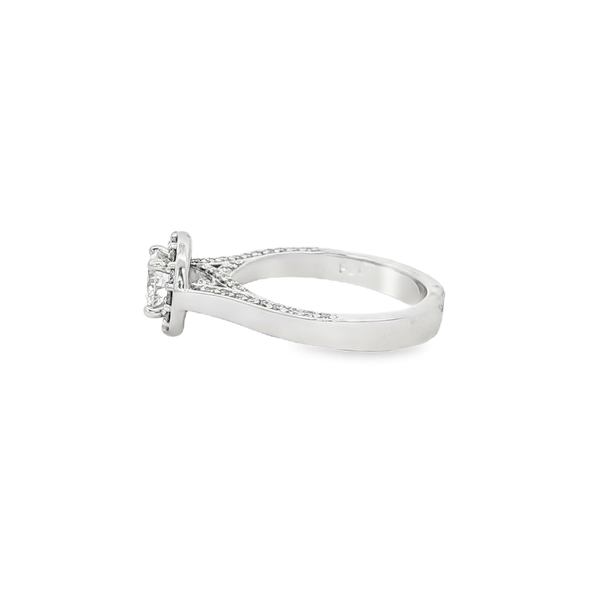 Platinum Round Halo Diamond Engagement Ring – 1.02 CTW Image 4 Jo & Co. Jewelers Hardy, VA