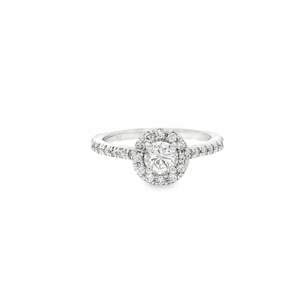 14K White Gold Round Diamond Halo Engagement Ring – .84 CTW Jo & Co. Jewelers Hardy, VA