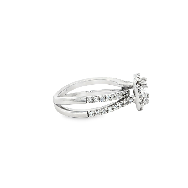 14K White Gold Cushion Diamond 1.44ctw Halo Engagement Ring Image 2 Jo & Co. Jewelers Hardy, VA