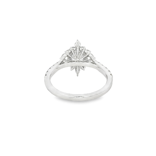 Gabriel 14K White Gold Round & Marquise Diamond 1.49Tw Halo Engagement Ring Image 3 Jo & Co. Jewelers Hardy, VA