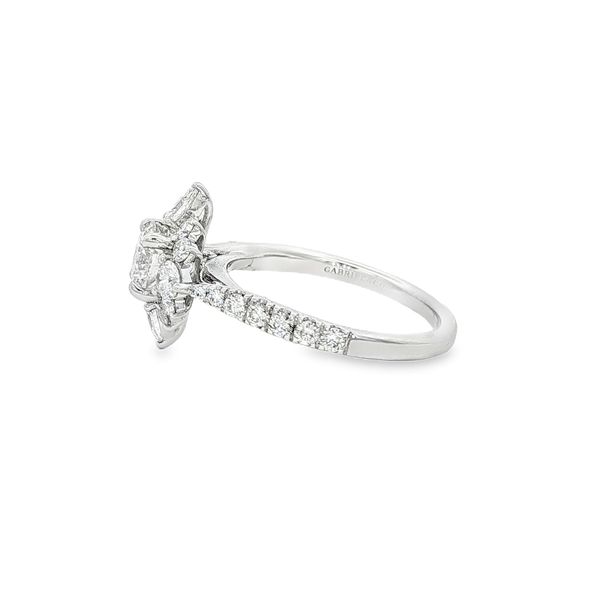 Gabriel 14K White Gold Round & Marquise Diamond 1.49Tw Halo Engagement Ring Image 4 Jo & Co. Jewelers Hardy, VA
