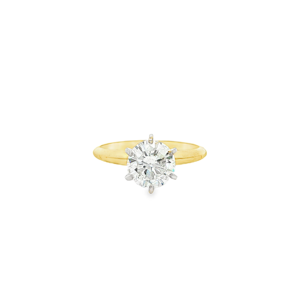 14K Yellow & White Gold Round Diamond 1.51ctw Solitaire Engagement Ring Jo & Co. Jewelers Hardy, VA