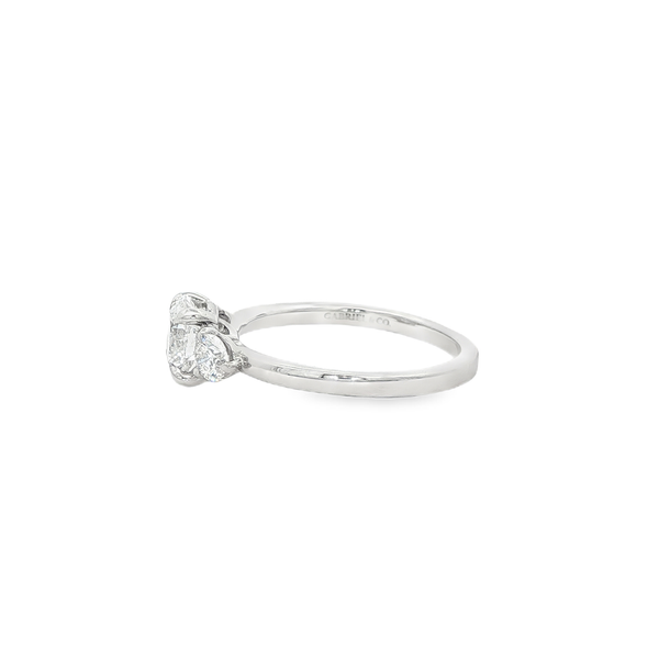 Gabriel 14K White Gold Round Diamond 1.36ctw 3-Stone Engagement Ring Image 4 Jo & Co. Jewelers Hardy, VA