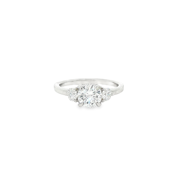 Gabriel 14K White Gold Round Diamond 1.36ctw 3-Stone Engagement Ring Jo & Co. Jewelers Hardy, VA