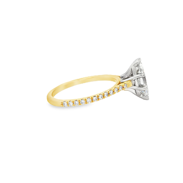 14K Yellow & White Gold Marquise Diamond 1.20ctw Engagement Ring Image 2 Jo & Co. Jewelers Hardy, VA