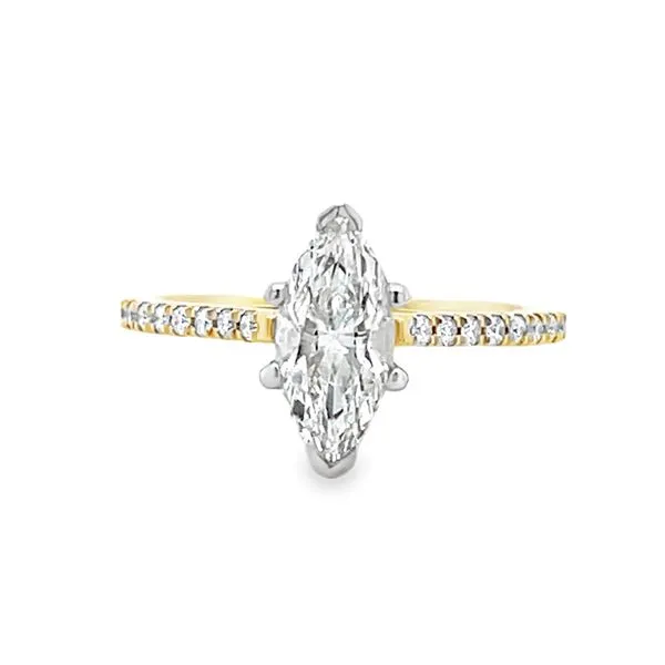 14K Yellow and White Gold Marquis 6-Prong Engagement Ring with Round Diamond Shank Jo & Co. Jewelers Hardy, VA