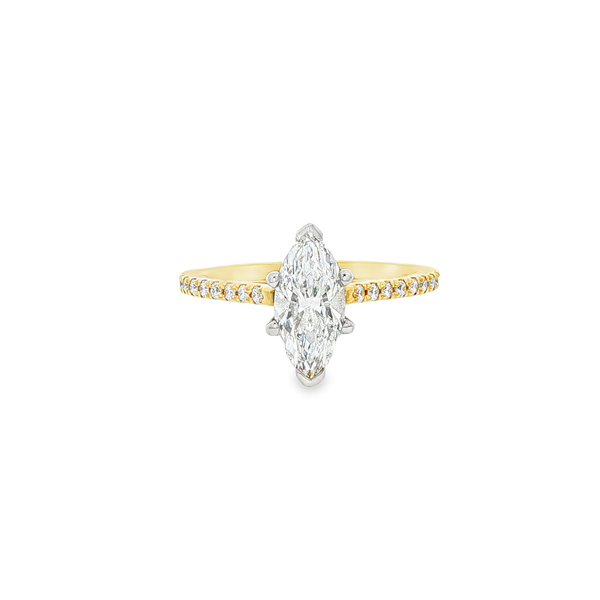 14K Yellow & White Gold Marquise Diamond 1.20ctw Engagement Ring Jo & Co. Jewelers Hardy, VA
