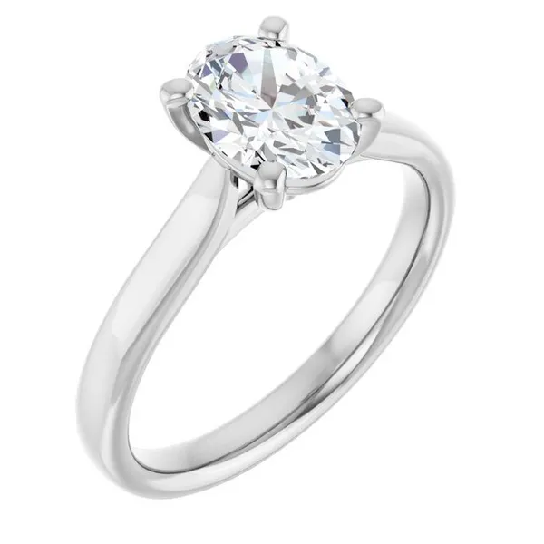 14K White Gold Oval Diamond Solitaire Engagement Ring Jo & Co. Jewelers Hardy, VA