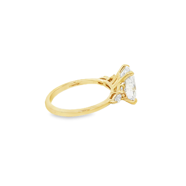 14K Yellow Oval, Round & Marquise Diamond Engagement Ring Image 2 Jo & Co. Jewelers Hardy, VA