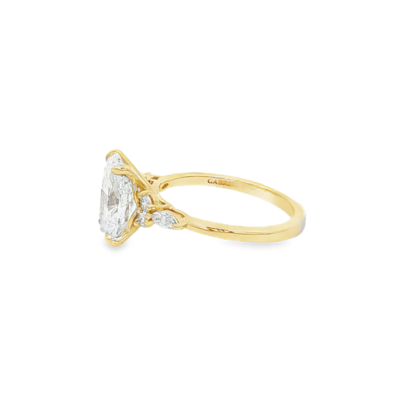 14K Yellow Oval, Round & Marquise Diamond Engagement Ring Image 4 Jo & Co. Jewelers Hardy, VA