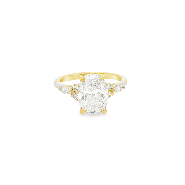 14K Yellow Oval, Round & Marquise Diamond Engagement Ring Jo & Co. Jewelers Hardy, VA