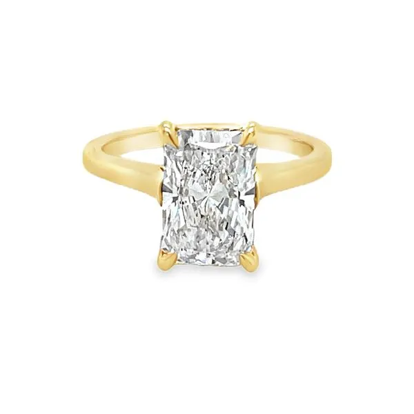 14K Yellow Lab- Grown Radiant & Round Diamond Hidden Halo Engagement Ring Jo & Co. Jewelers Hardy, VA