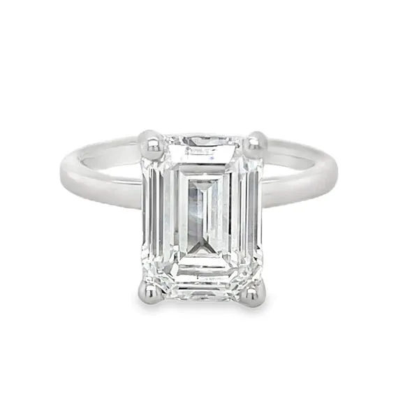 Platinum Lab- Grown Emerald- Cut Diamond Solitaire Engagement Ring Jo & Co. Jewelers Hardy, VA