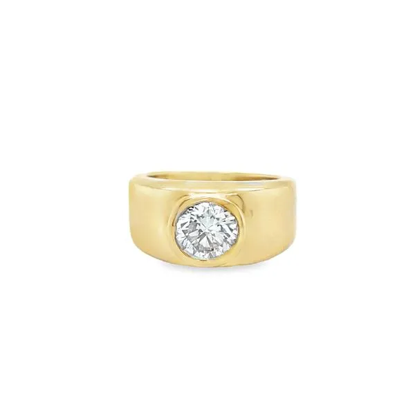 14K Yellow Gold Lab Grown Diamond Bezel Set 2ct Round Solitaire Ring Jo & Co. Jewelers Hardy, VA