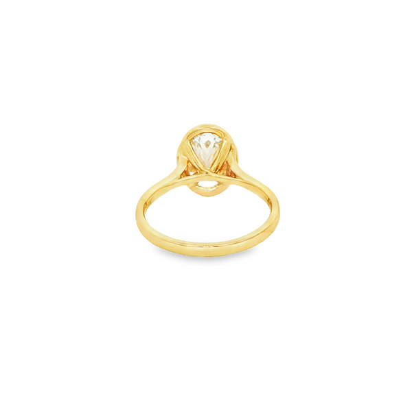 14K Yellow Gold 3.00 CT Lab-Grown Oval Diamond Bezel Solitaire Ring Image 3 Jo & Co. Jewelers Hardy, VA