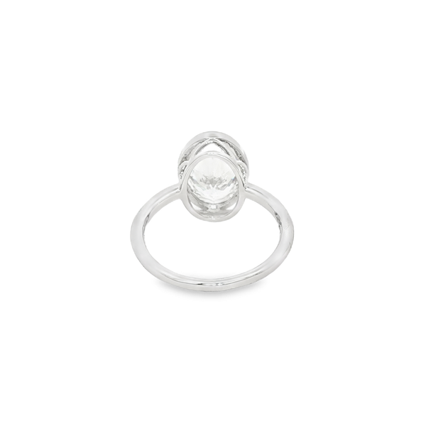 14K White Gold 3.00 CT Lab-Grown Oval Diamond Bezel Solitaire Ring Image 3 Jo & Co. Jewelers Hardy, VA