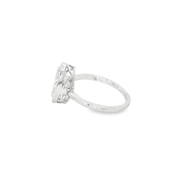 14K White Gold 3.00 CT Lab-Grown Oval Diamond Bezel Solitaire Ring Image 4 Jo & Co. Jewelers Hardy, VA