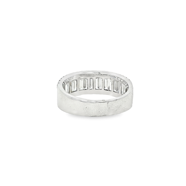 14K White Gold 2.00 CT Lab-Grown Round & Baguette Diamond Wide-Band Ring Image 3 Jo & Co. Jewelers Hardy, VA