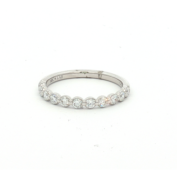 14K White Gold .55tw Lab-Grown Round Diamond Bezel & Shared Prong Band Jo & Co. Jewelers Hardy, VA
