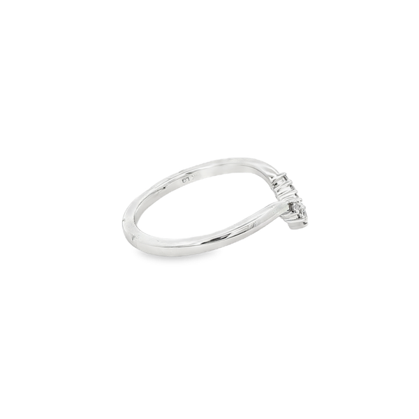 14K White Gold .10 CT Lab-Grown Round & Pear Diamond Curved Band Image 2 Jo & Co. Jewelers Hardy, VA