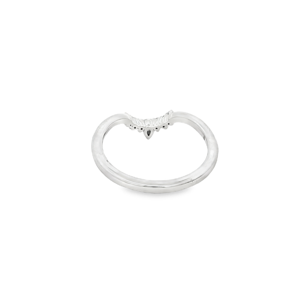 14K White Gold .10 CT Lab-Grown Round & Pear Diamond Curved Band Image 3 Jo & Co. Jewelers Hardy, VA