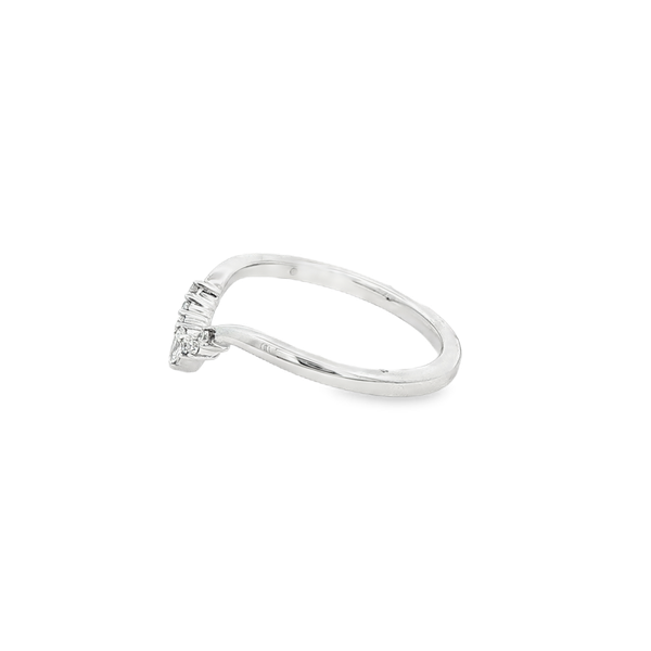 14K White Gold .10 CT Lab-Grown Round & Pear Diamond Curved Band Image 4 Jo & Co. Jewelers Hardy, VA