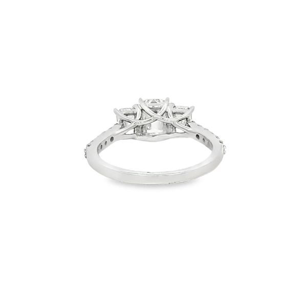 14K White Gold Lab-Grown Emerald-Cut & Round Diamond 3-Stone Engagement Ring – 2.00ctw Image 3 Jo & Co. Jewelers Hardy, VA