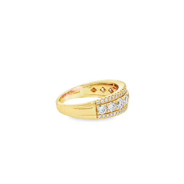 14K Yellow Gold Lab-Grown Round Diamond 3-Row Ring – 1.25ctw Image 2 Jo & Co. Jewelers Hardy, VA