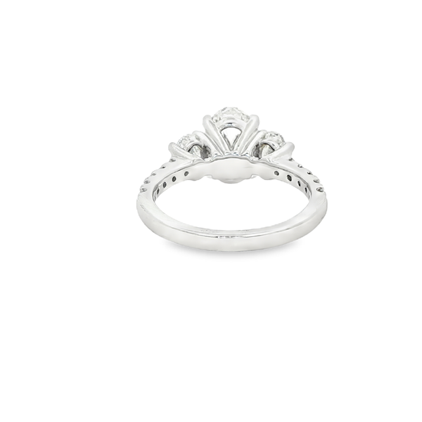 14K White Gold Lab-Grown Oval & Round Diamond 3-Stone Engagement Ring – 3.00ctw Image 3 Jo & Co. Jewelers Hardy, VA