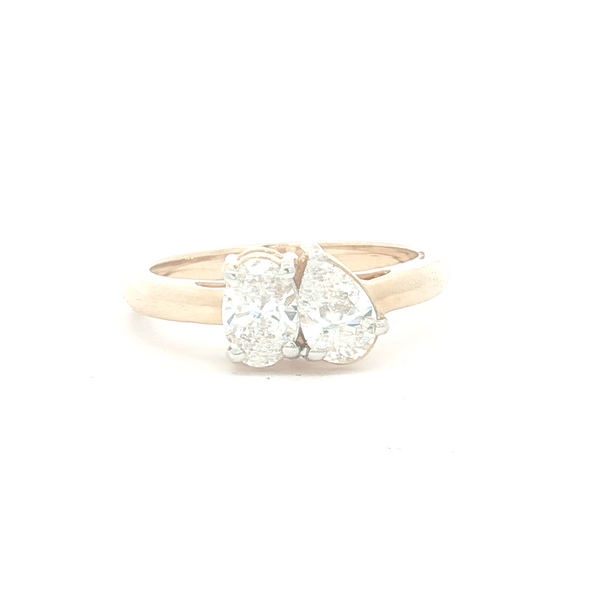 14K Yellow Gold Lab-Grown Oval & Pear Diamond 2-Stone Ring Jo & Co. Jewelers Hardy, VA