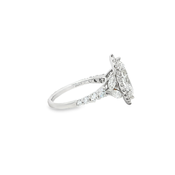 14K White Gold 2.98 TW Lab-Grown Marquise Diamond Halo Engagement Ring Image 2 Jo & Co. Jewelers Hardy, VA