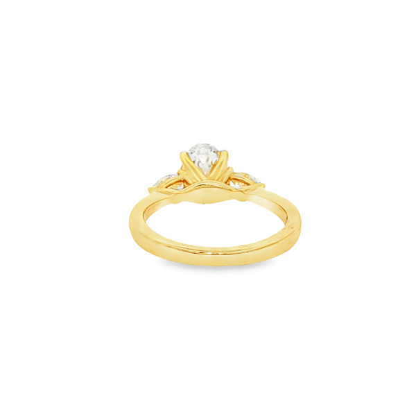 14K Yellow Lab-Grown Oval & Pear-Shaped Diamond 1.88 CTW 3-Stone Engagement Ring Image 3 Jo & Co. Jewelers Hardy, VA