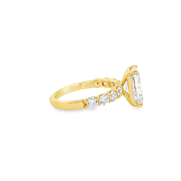 14K Yellow Gold 3Ct Radiant Lab-Grown Diamond 4.00 CTW Engagement Ring Image 2 Jo & Co. Jewelers Hardy, VA