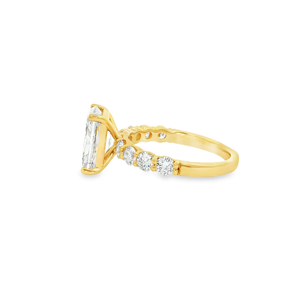14K Yellow Gold 3Ct Radiant Lab-Grown Diamond 4.00 CTW Engagement Ring Image 4 Jo & Co. Jewelers Hardy, VA