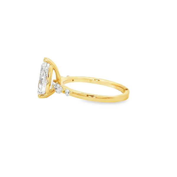 14K Yellow Lab-Grown Pear, Round & Marquise Diamond 2.20 CTW Engagement Ring Image 4 Jo & Co. Jewelers Hardy, VA