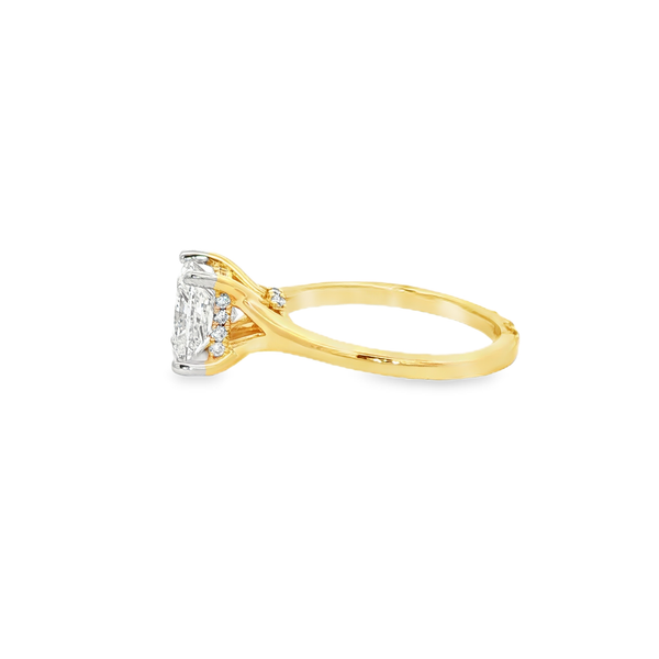 14K Yellow Gold 2Ct Princess Lab-Grown Diamond 2.13 CTW Hidden Halo Engagement Ring Image 4 Jo & Co. Jewelers Hardy, VA