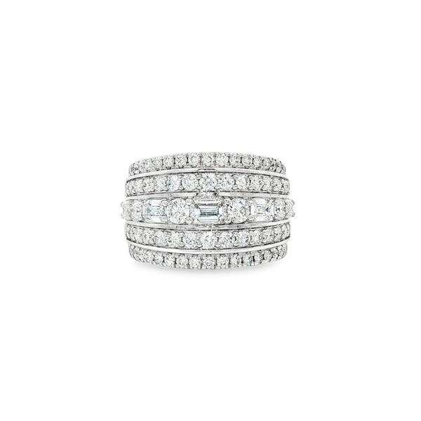 14K White Gold 2.00 CTW Lab-Grown Diamond 5-Row Ring Jo & Co. Jewelers Hardy, VA