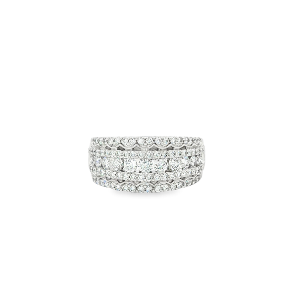 14K White Gold 1.00 CTW Lab-Grown Diamond 5-Row Ring Jo & Co. Jewelers Hardy, VA