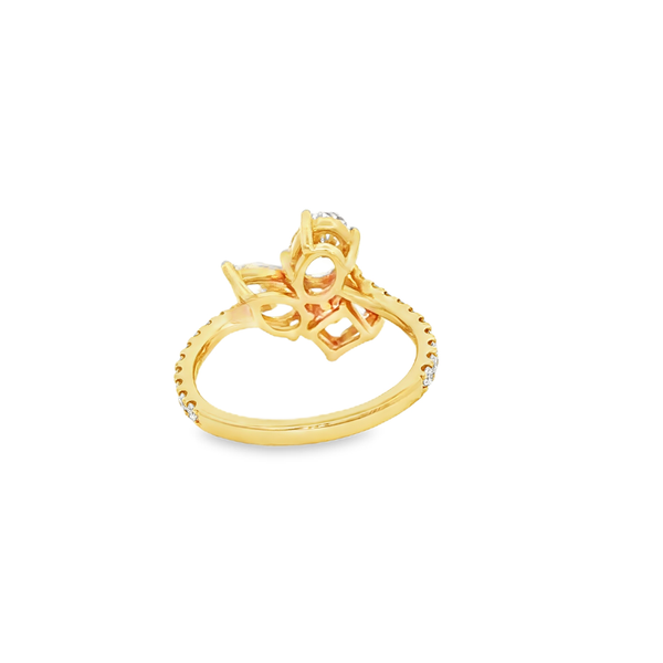 14K Yellow Gold 2.40 CTW Lab-Grown Diamond Multi-Shape Bypass Ring Image 3 Jo & Co. Jewelers Hardy, VA