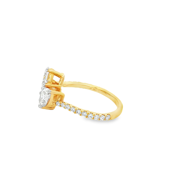 14K Yellow Gold 2.40 CTW Lab-Grown Diamond Multi-Shape Bypass Ring Image 4 Jo & Co. Jewelers Hardy, VA