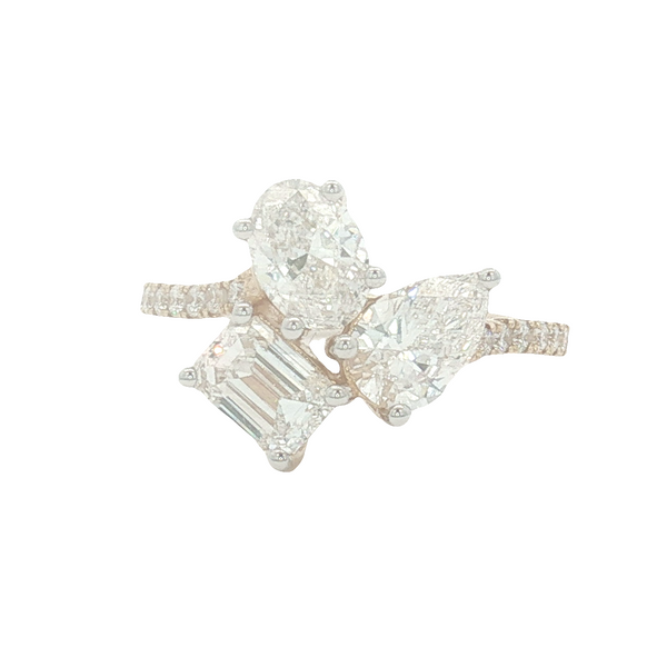 14K Yellow Gold 2.40 CTW Lab-Grown Diamond Multi-Shape Bypass Ring Jo & Co. Jewelers Hardy, VA