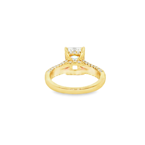 14K Yellow Gold 4Ct Emerald-Cut Lab-Grown Diamond 4.70 CTW Hidden Halo Engagement Ring Image 3 Jo & Co. Jewelers Hardy, VA