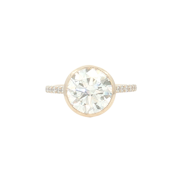 14K Yellow Gold 3.18 CTW Lab-Grown Round Diamond Bezel Engagement Ring Jo & Co. Jewelers Hardy, VA
