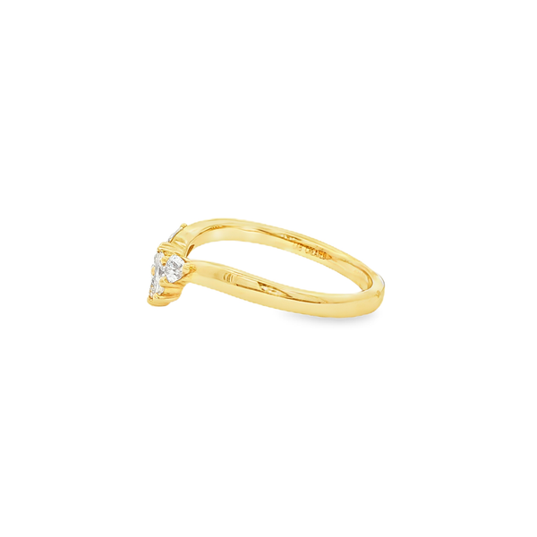 14K Yellow .43 CTW Round, Pear & Marquise Diamond Cluster Contour Band Image 4 Jo & Co. Jewelers Hardy, VA