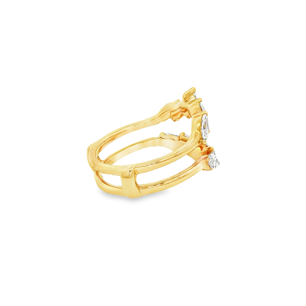 14K Yellow 1.60 CTW Marquise & Pear-Shaped Diamond Ring Guard Image 2 Jo & Co. Jewelers Hardy, VA