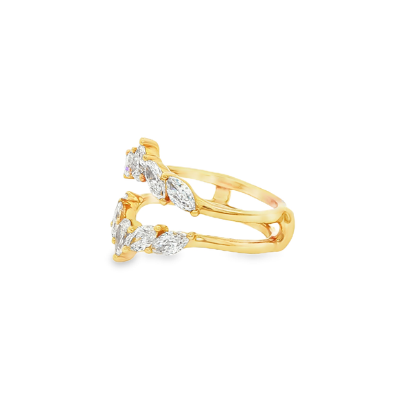 14K Yellow 1.60 CTW Marquise & Pear-Shaped Diamond Ring Guard Image 4 Jo & Co. Jewelers Hardy, VA